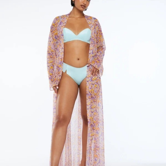 Savage X Fenty Other - Savage X Fenty Cyber Cat Long Robe Three Piece Set